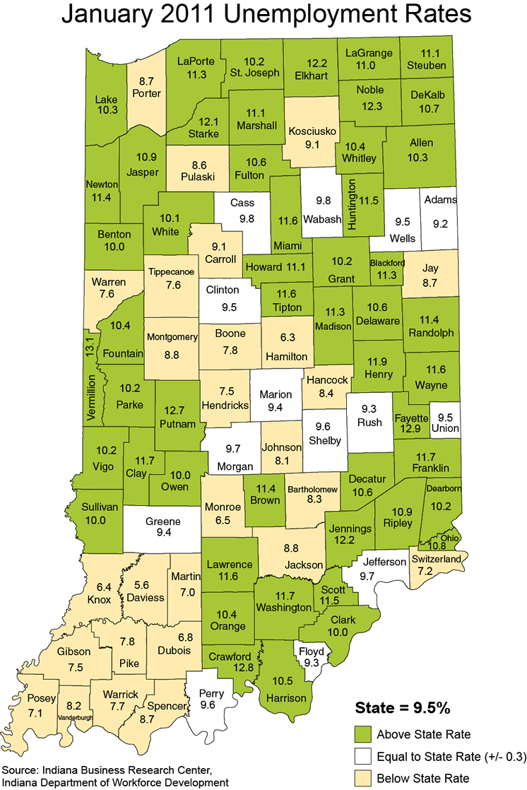 Unemployment Rate Maps STATS Indiana