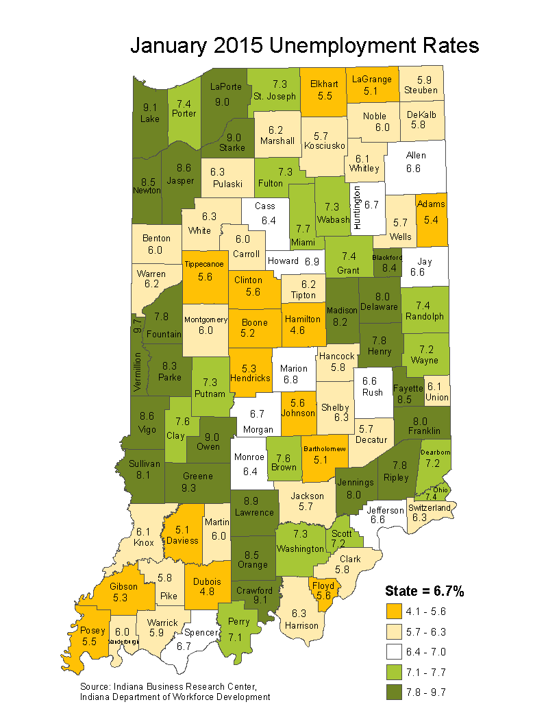 Unemployment Rate Maps STATS Indiana