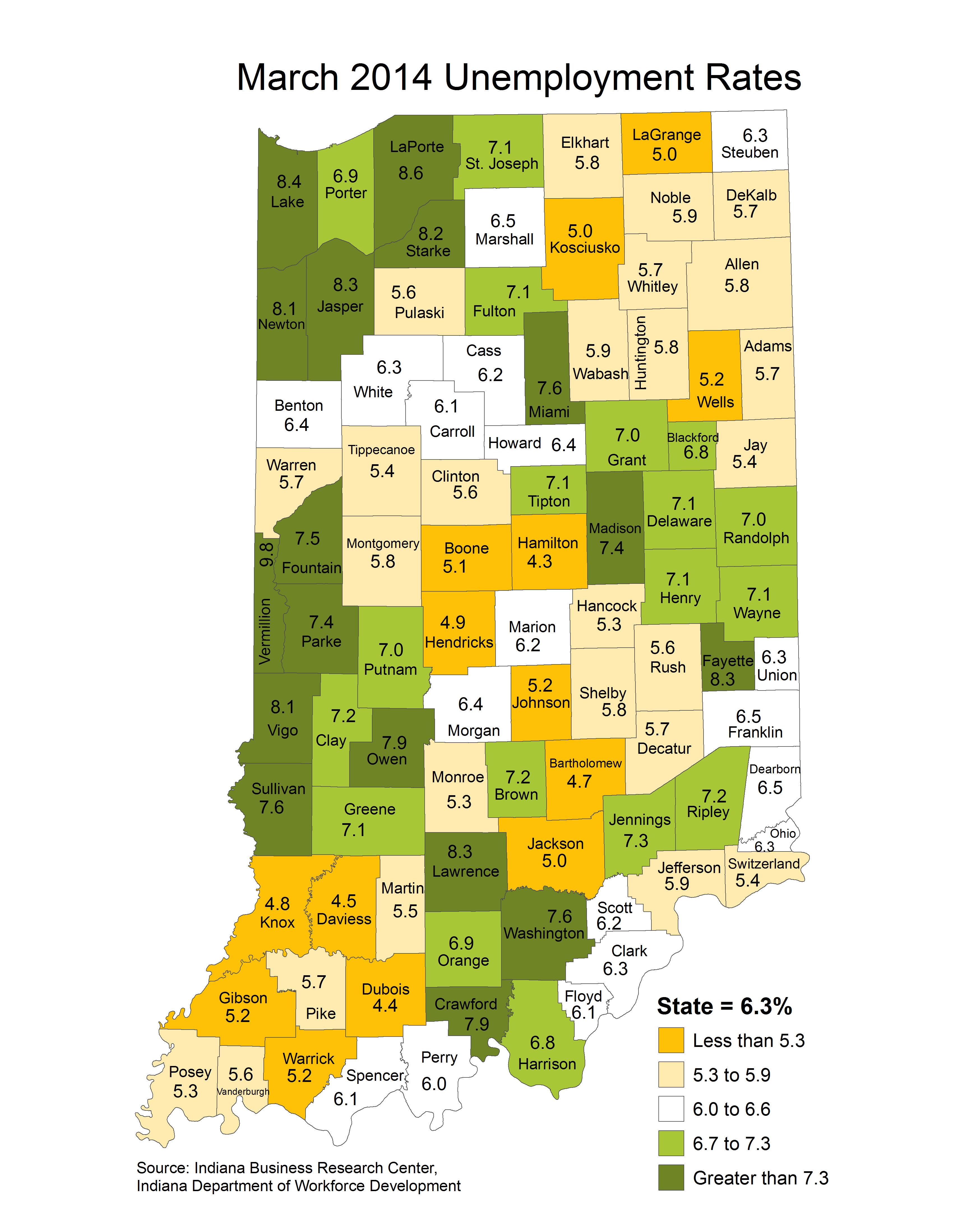 Unemployment Rate Maps STATS Indiana