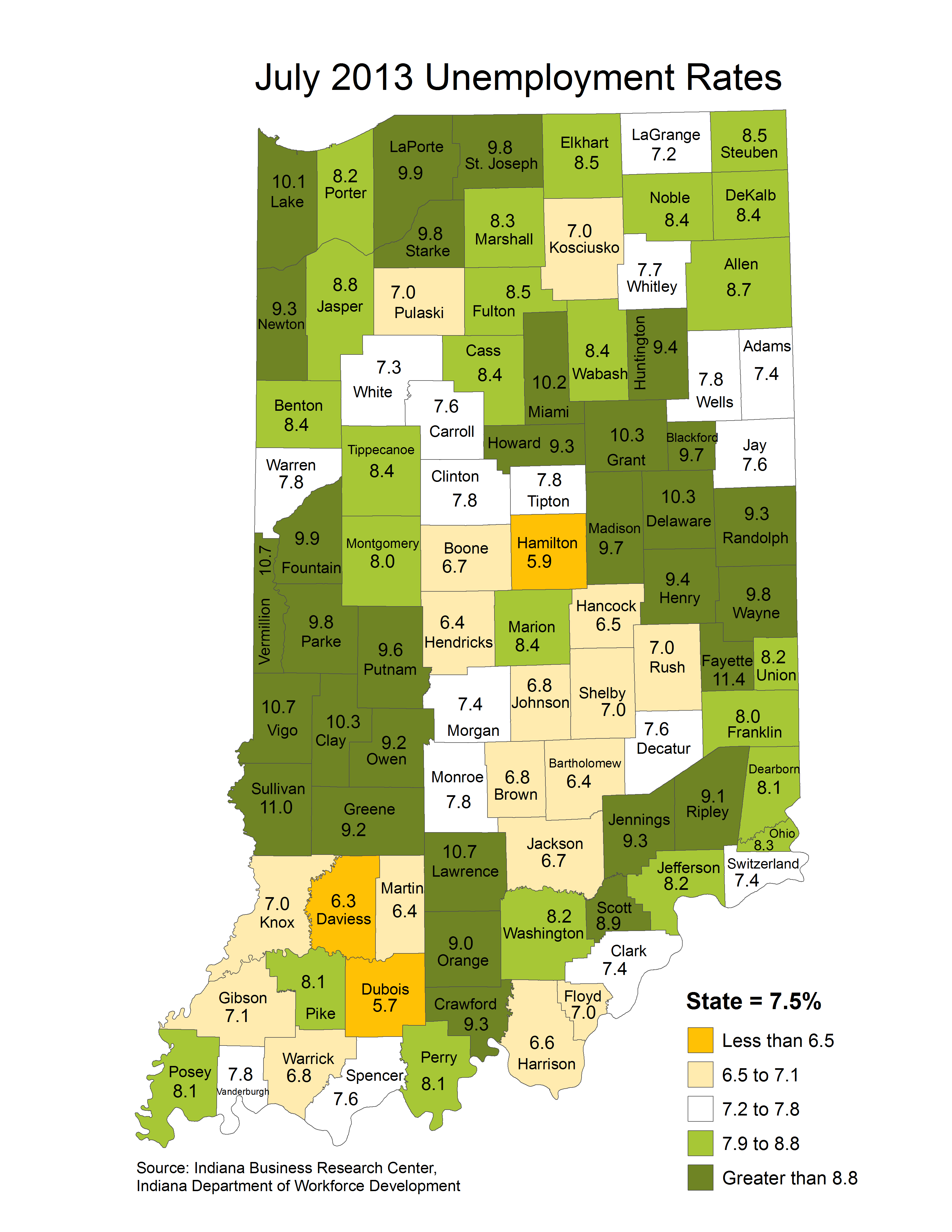 Unemployment Rate Maps STATS Indiana