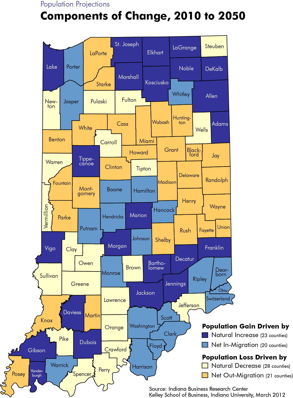 Population Projection Maps STATS Indiana