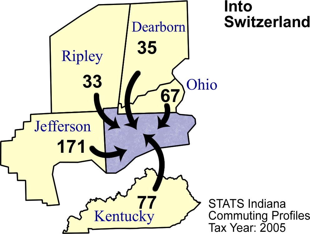 Switzerland County Commuting Patterns 2005