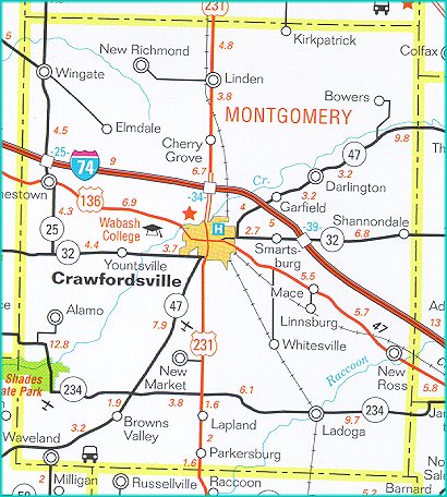 Map Of Crawfordsville Indiana Www.stats.indiana.edu - /Maps/County/Highway/