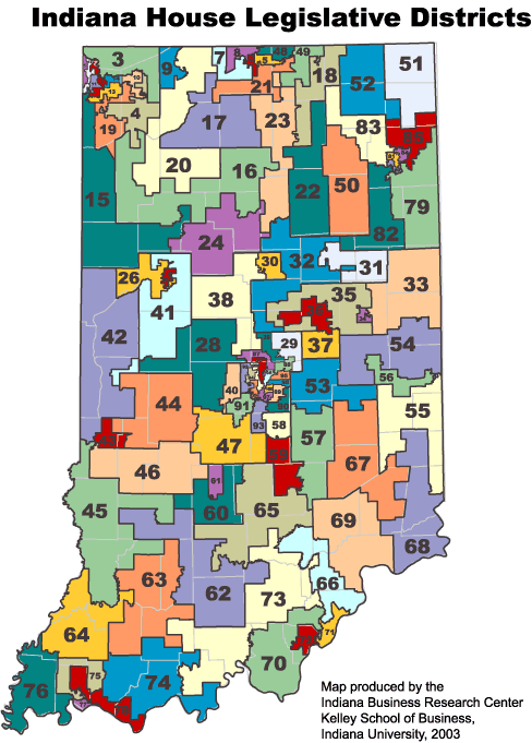 Indiana State House Map Www.stats.indiana.edu - /Maps/Indiana/Boundary/