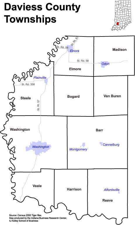 Daviess County Indiana Gis Map Www.stats.indiana.edu - /Maps/Townships/