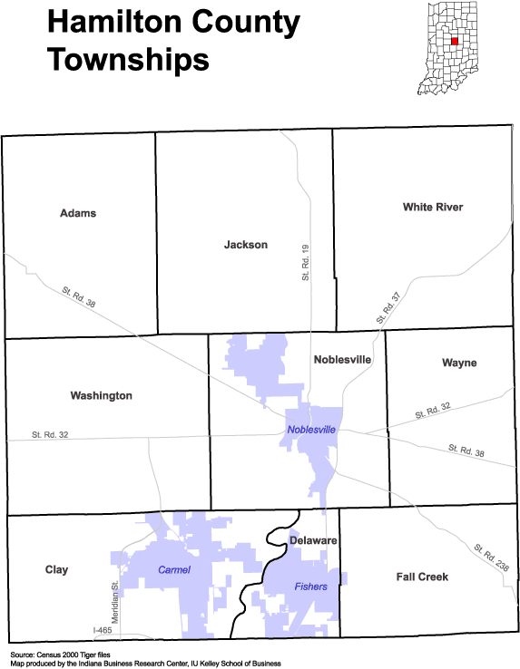 Delaware County Indiana Township Map Www.stats.indiana.edu - /Maps/Townships/