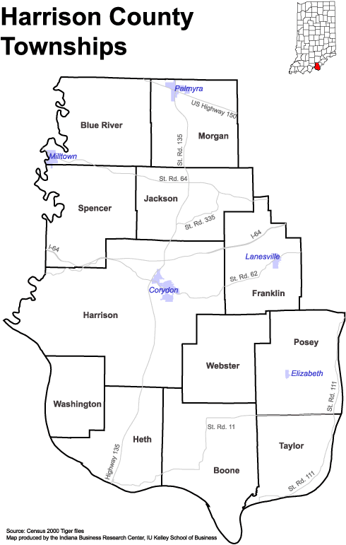 Harrison County Indiana Township Map Www.stats.indiana.edu - /Maps/Townships/