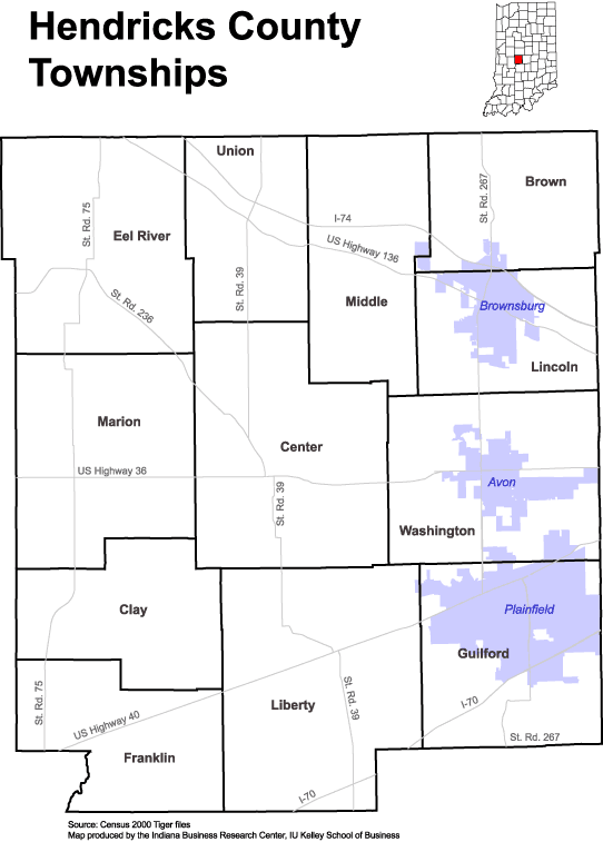 Hendricks County Plat Map Www.stats.indiana.edu - /Maps/Townships/