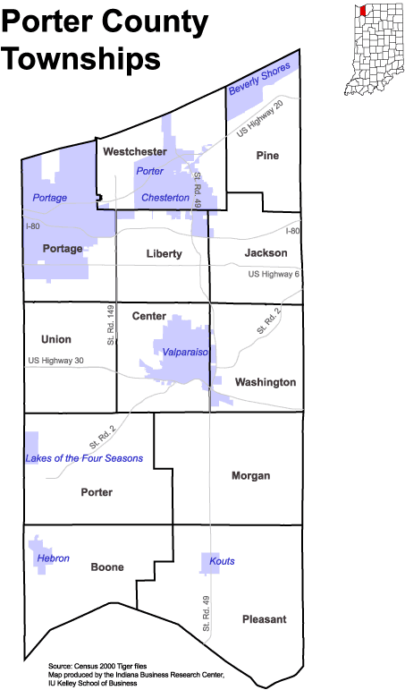 Lake County Indiana Township Map Www.stats.indiana.edu - /Maps/Townships/