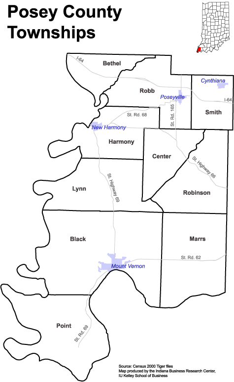 Posey County Township Map Www.stats.indiana.edu - /Maps/Townships/