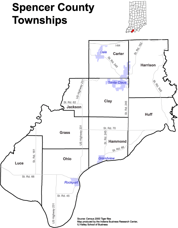 Spencer County Indiana Gis Map Www.stats.indiana.edu - /Maps/Townships/