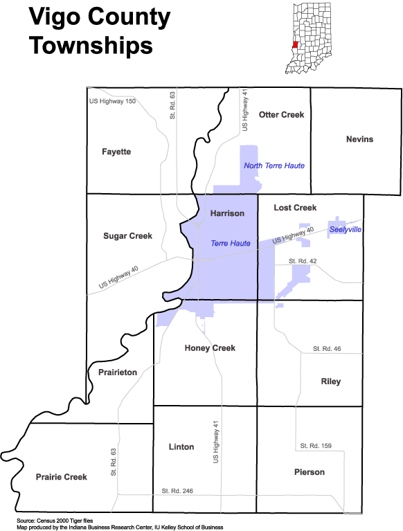 Vigo County Township Map Www.stats.indiana.edu - /Maps/Townships/