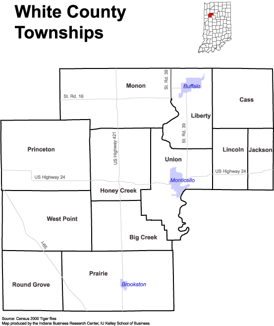 White County Indiana Township Map Www.stats.indiana.edu - /Maps/Townships/
