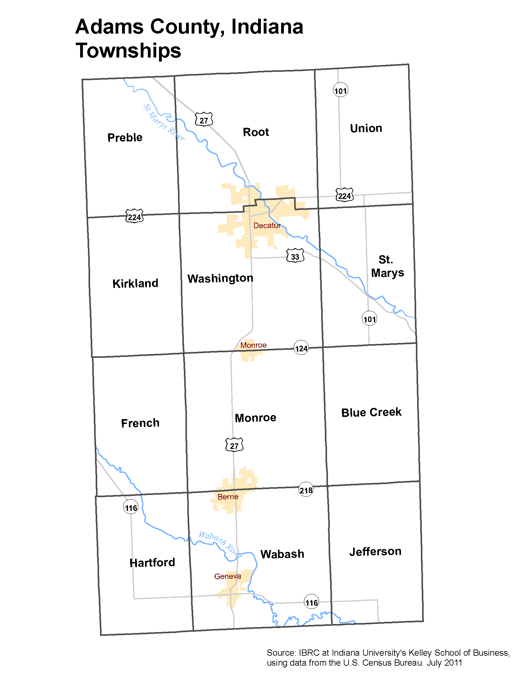Madison County Indiana Township Map 2010 Township Maps: Stats Indiana