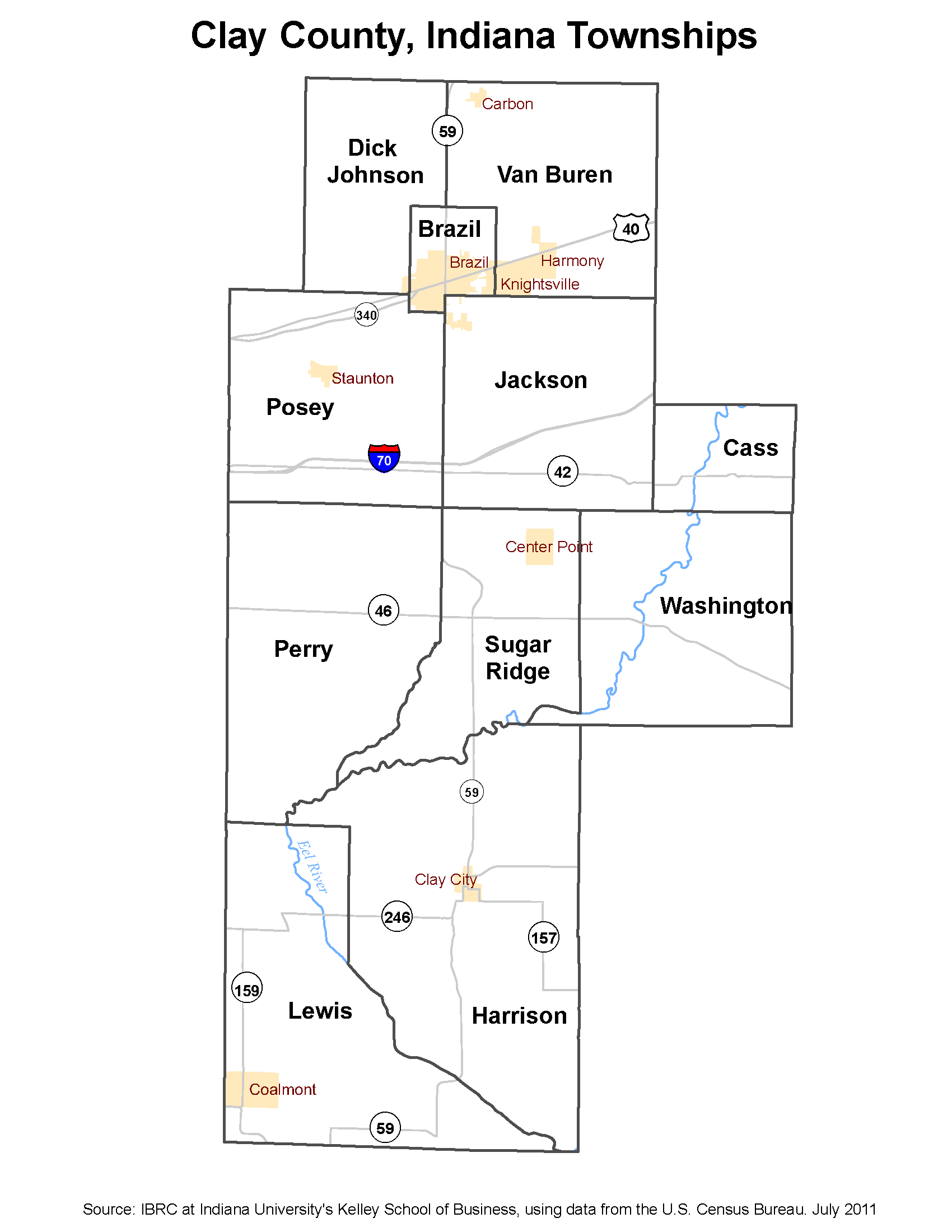 Clay County Indiana Township Map 2010 Township Maps: Stats Indiana