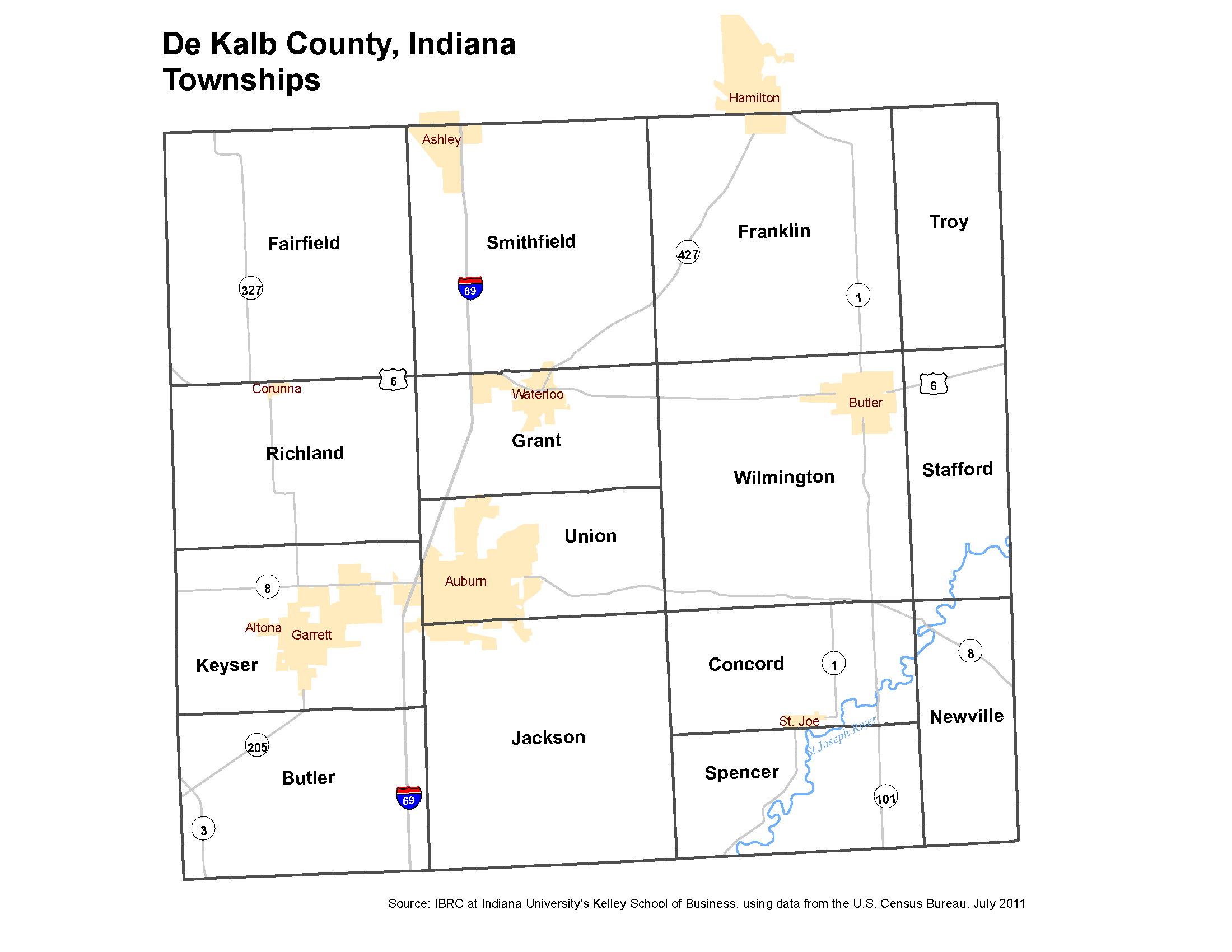 Dekalb County Indiana Map Www.stats.indiana.edu - /Maptools/Maps/Boundary/Townships_2010/Pngs/