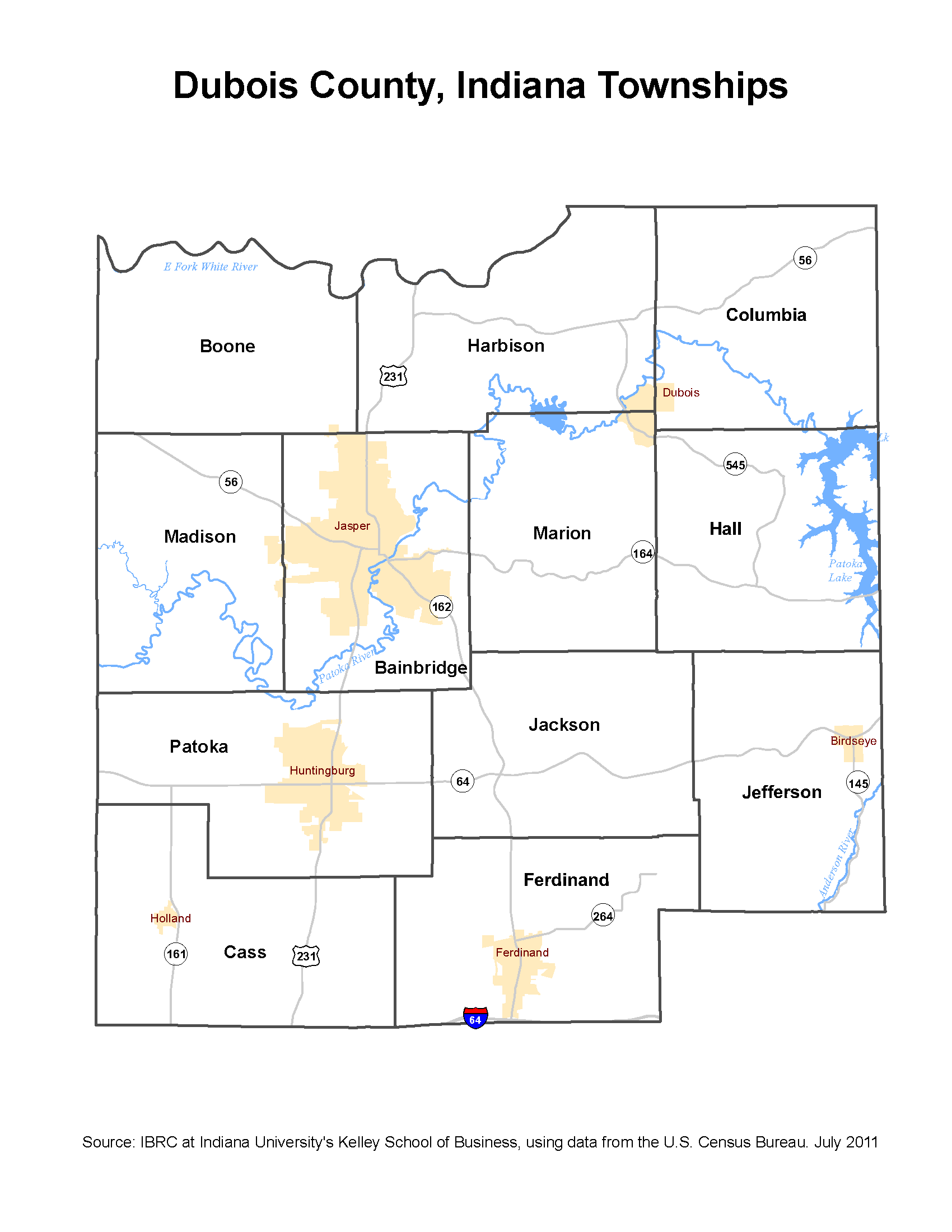Dubois County Township Map 2010 Township Maps: Stats Indiana