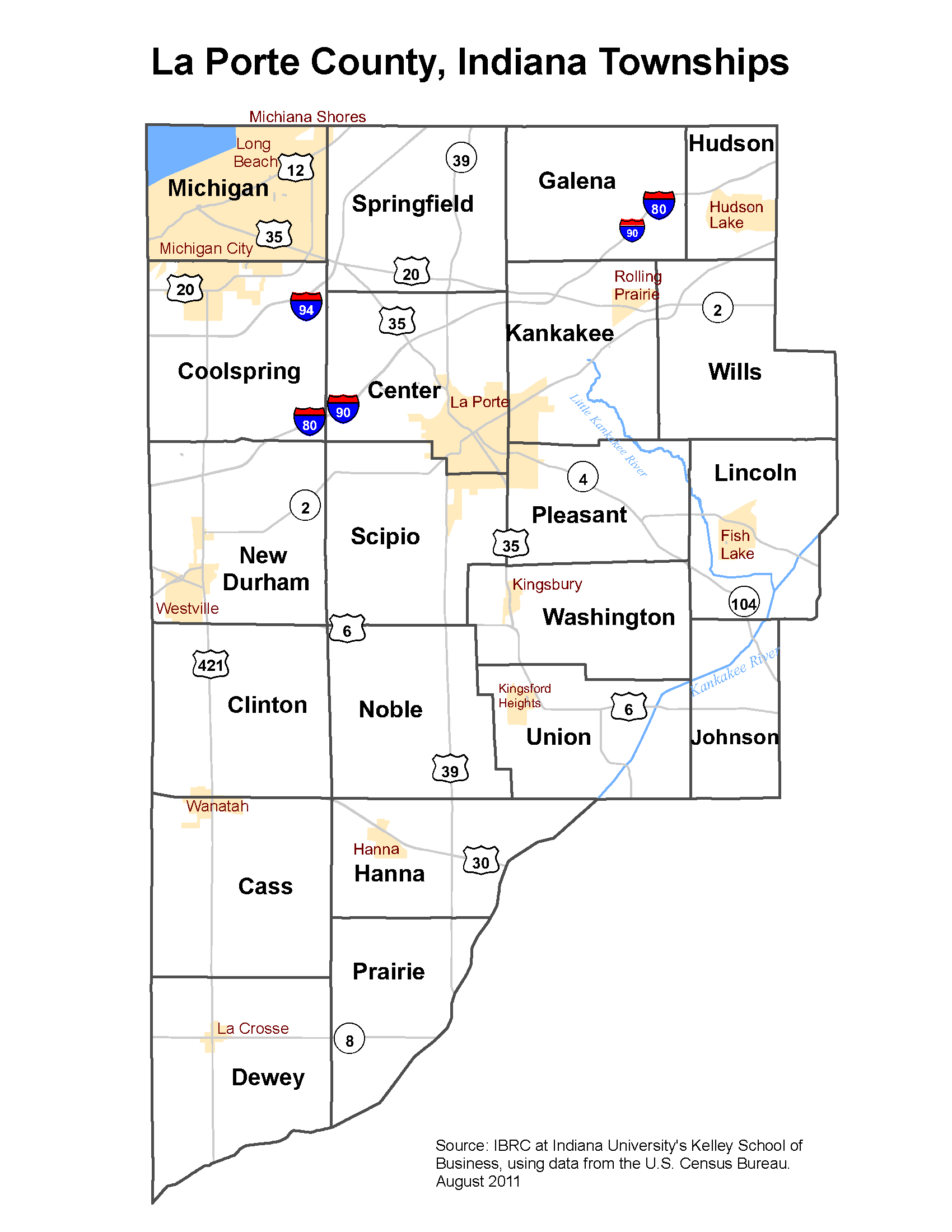 laporte county township map Township Maps Stats Indiana laporte county township map