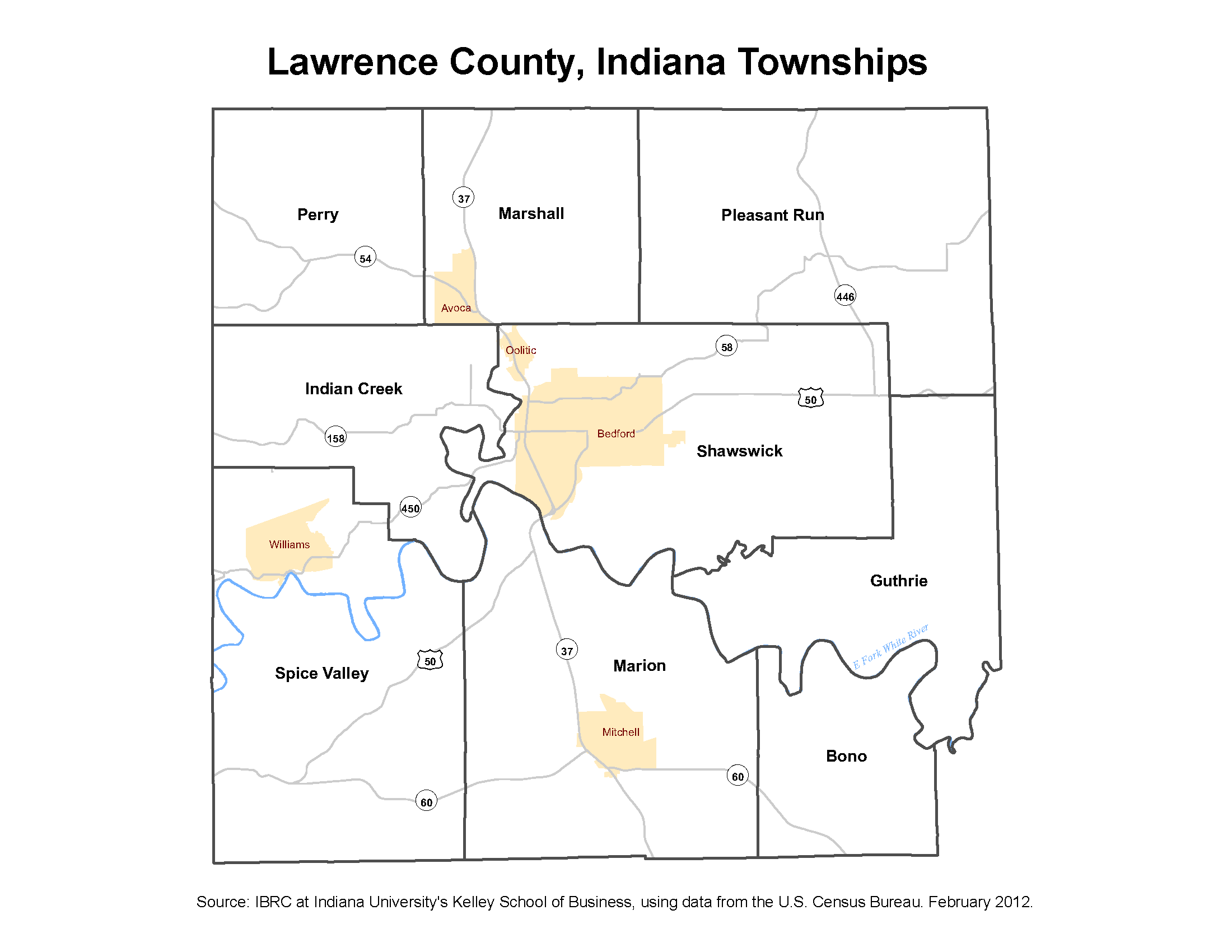 Delaware County Indiana Township Map 2010 Township Maps: Stats Indiana