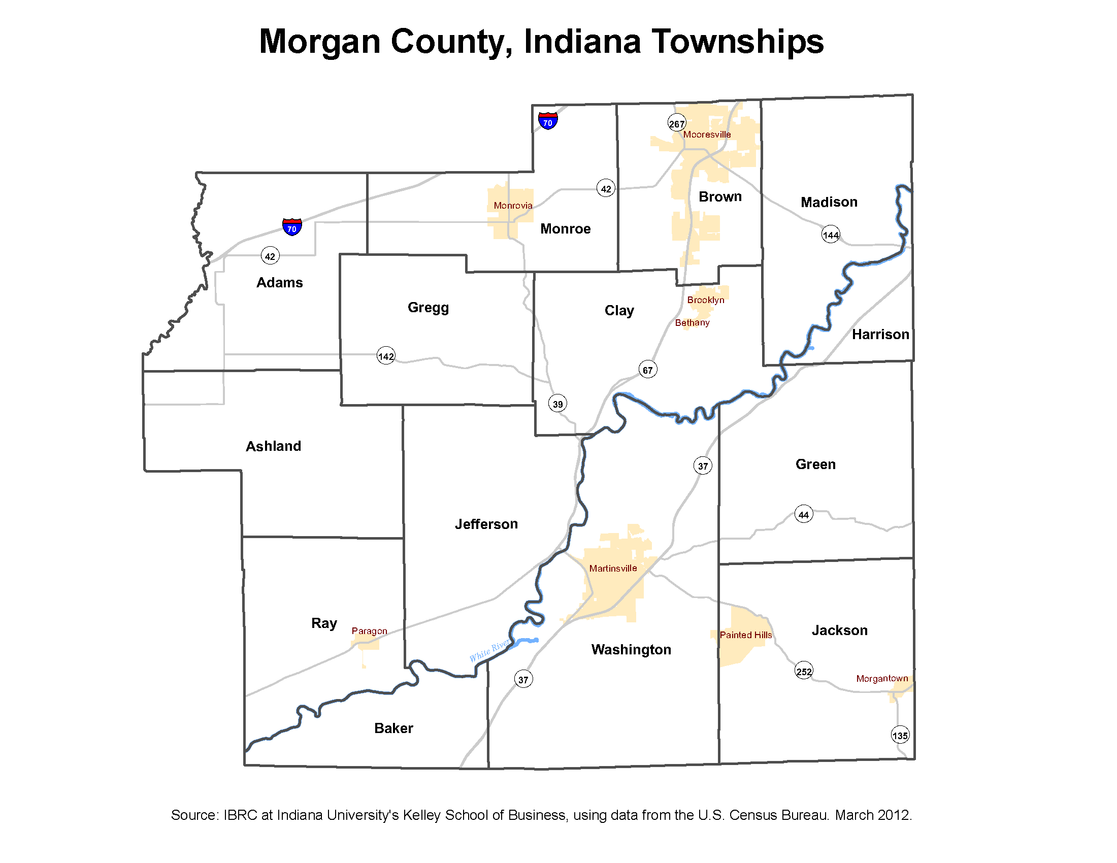 Brown County Indiana Township Map 2010 Township Maps: Stats Indiana