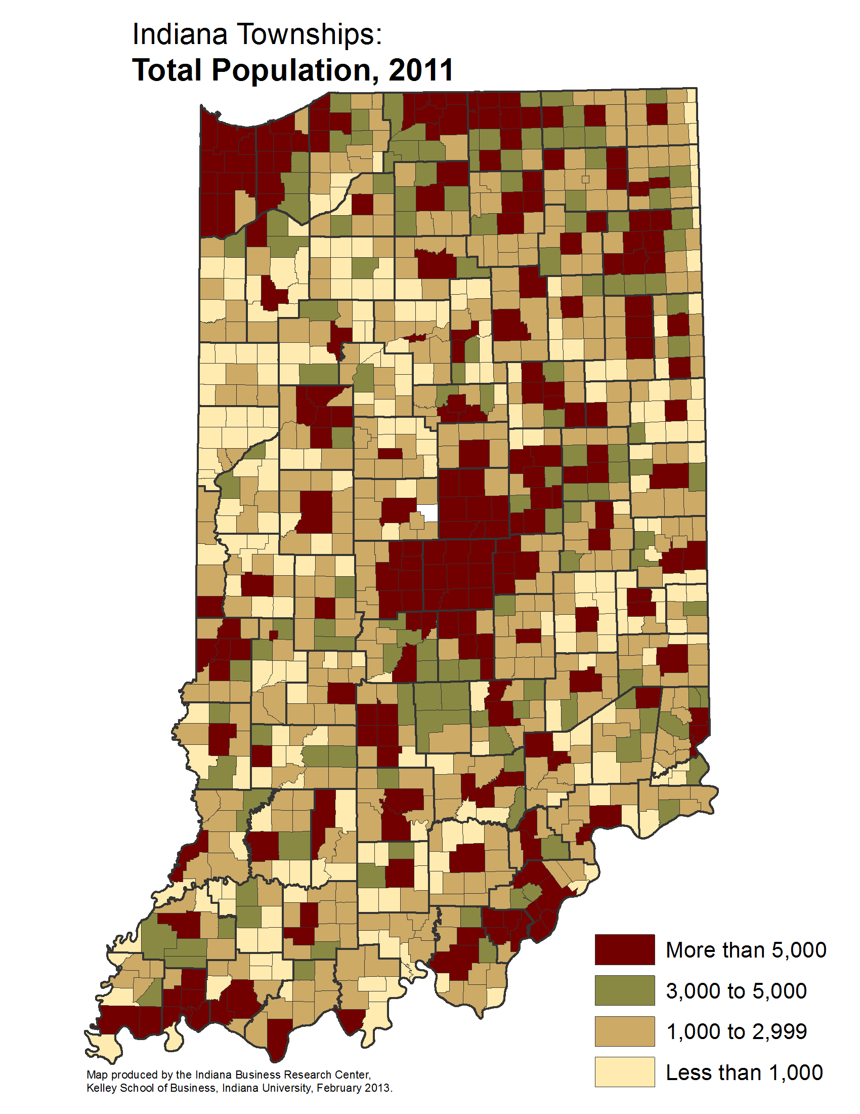 Indiana Population Density Map