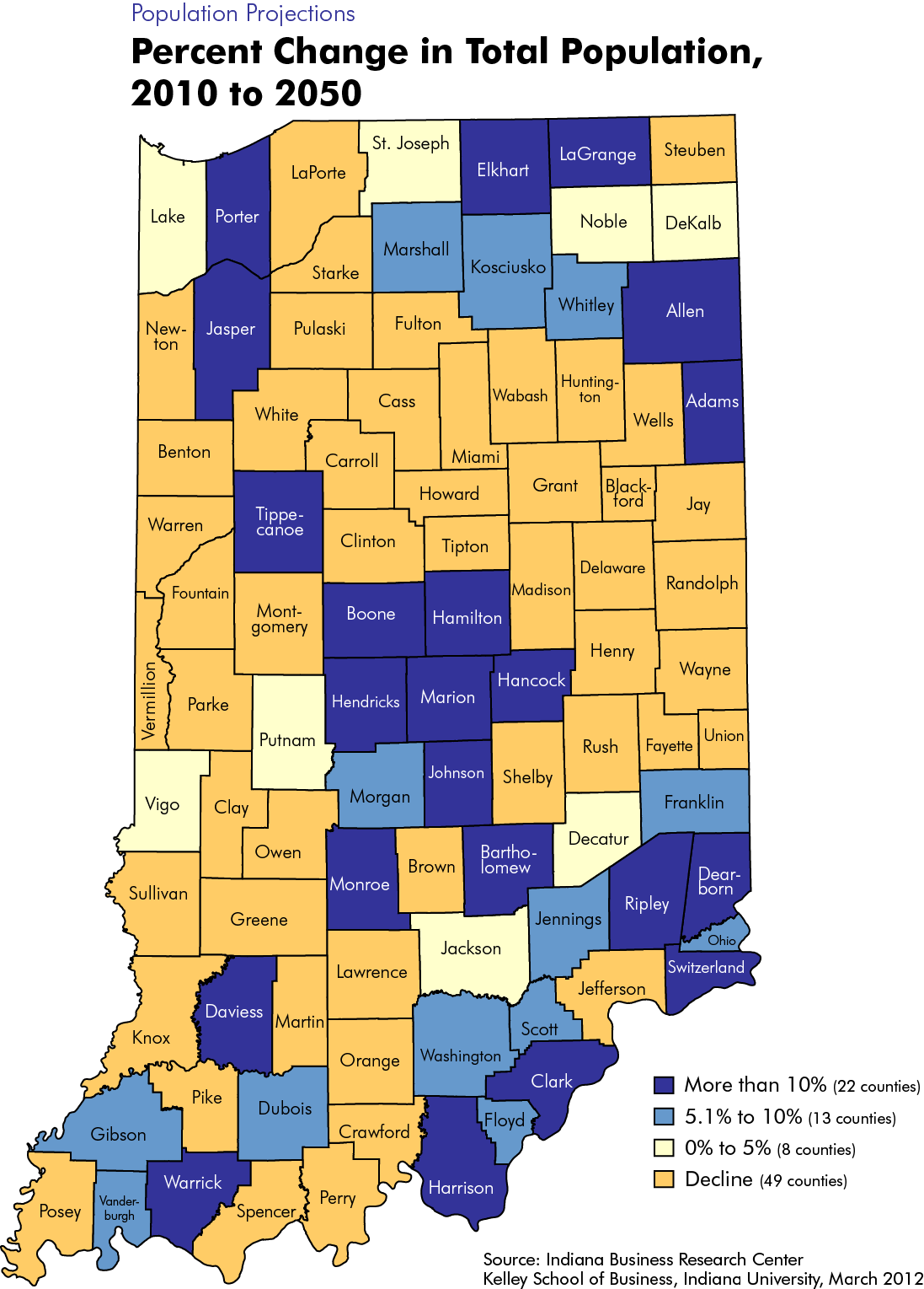 Population Projection Maps Stats Indiana