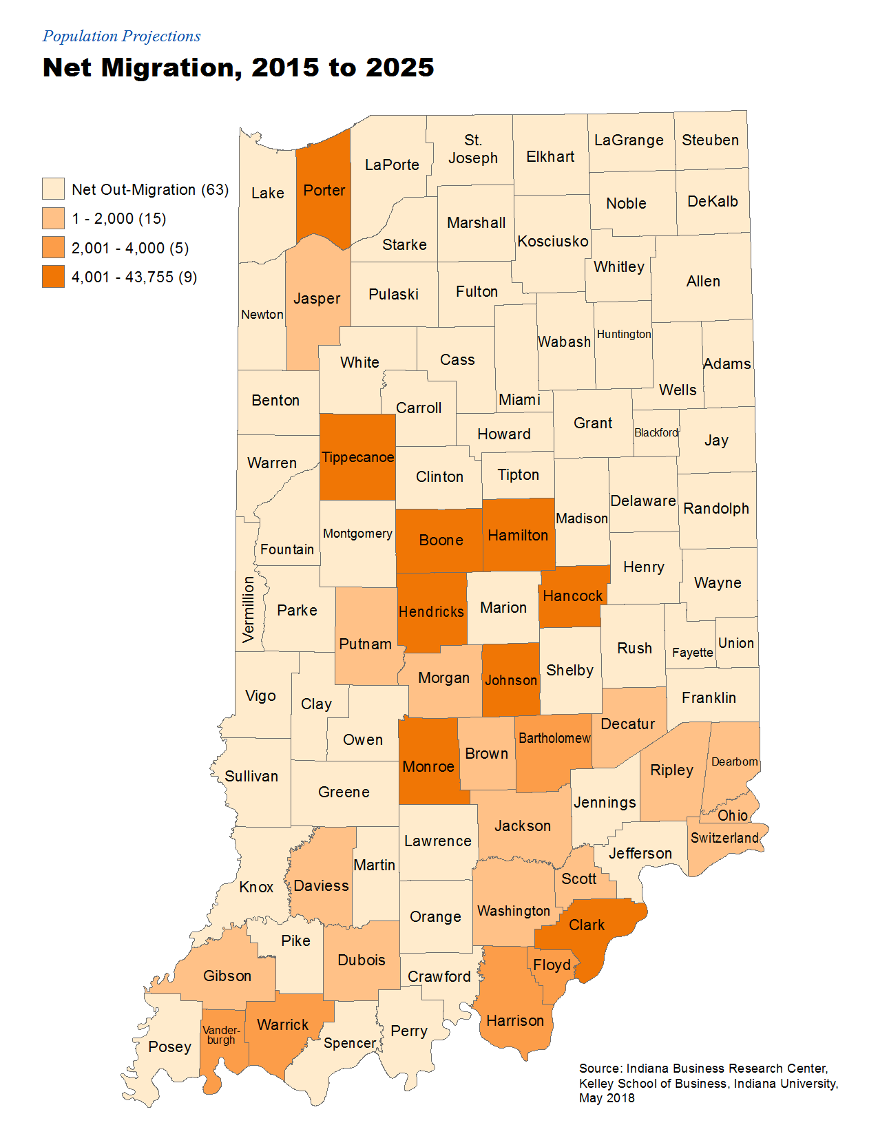Population Projection Maps Stats Indiana