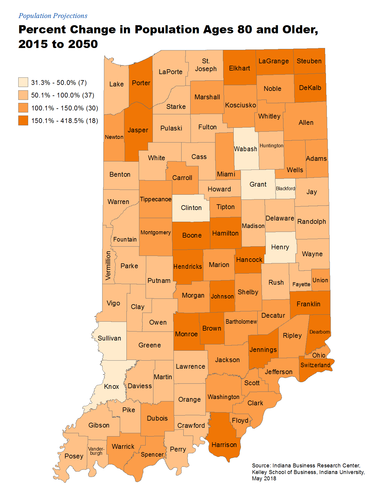 Population Projection Maps STATS Indiana