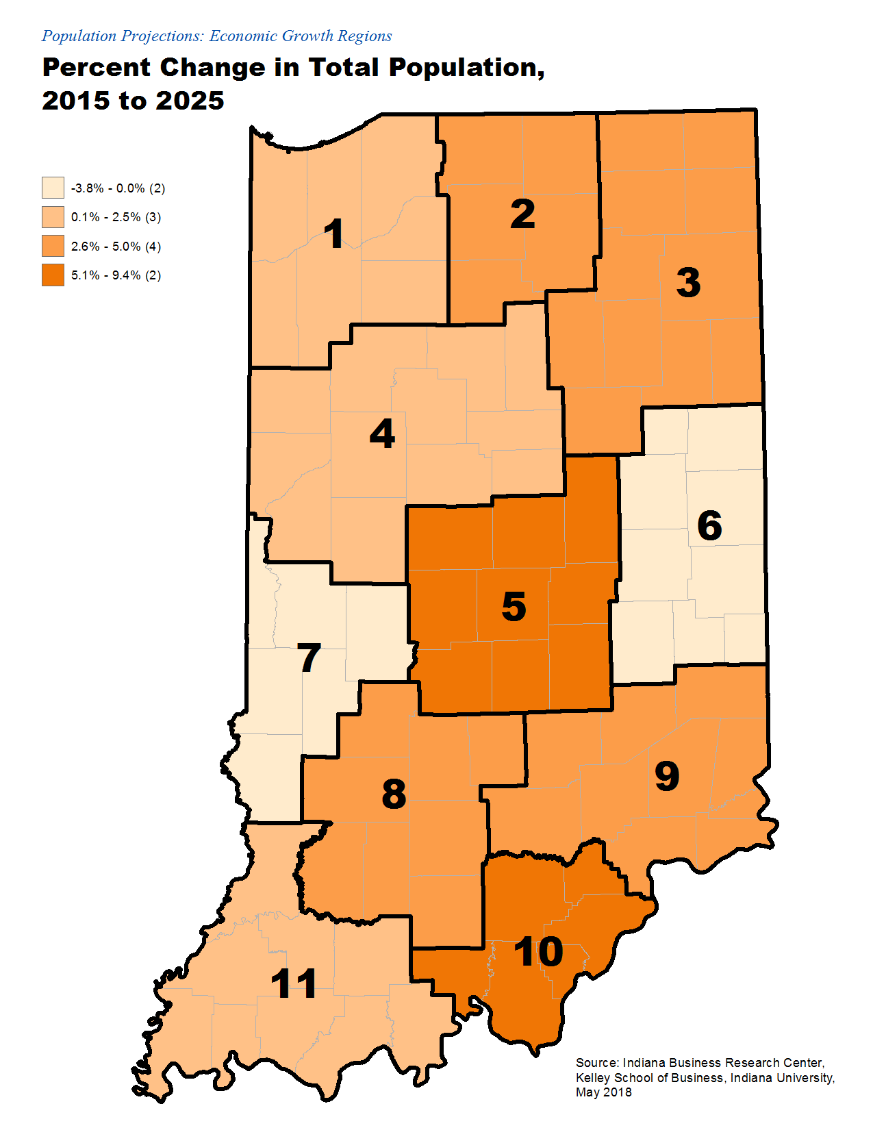 Population Projection Maps STATS Indiana